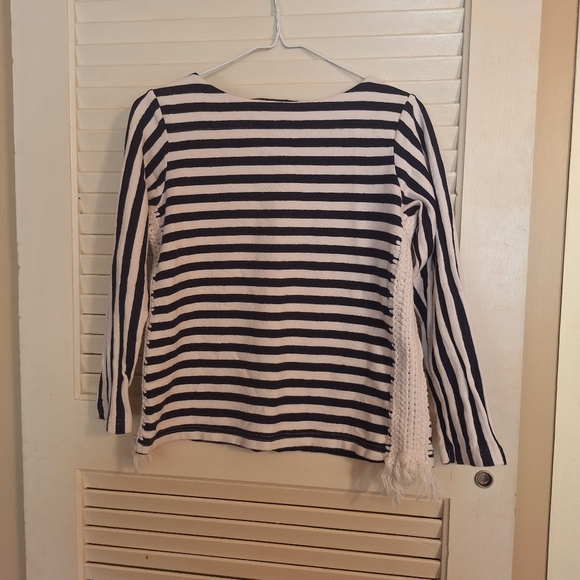 Pepin Navy and White Striped Blouse - Picture 2 of 5
